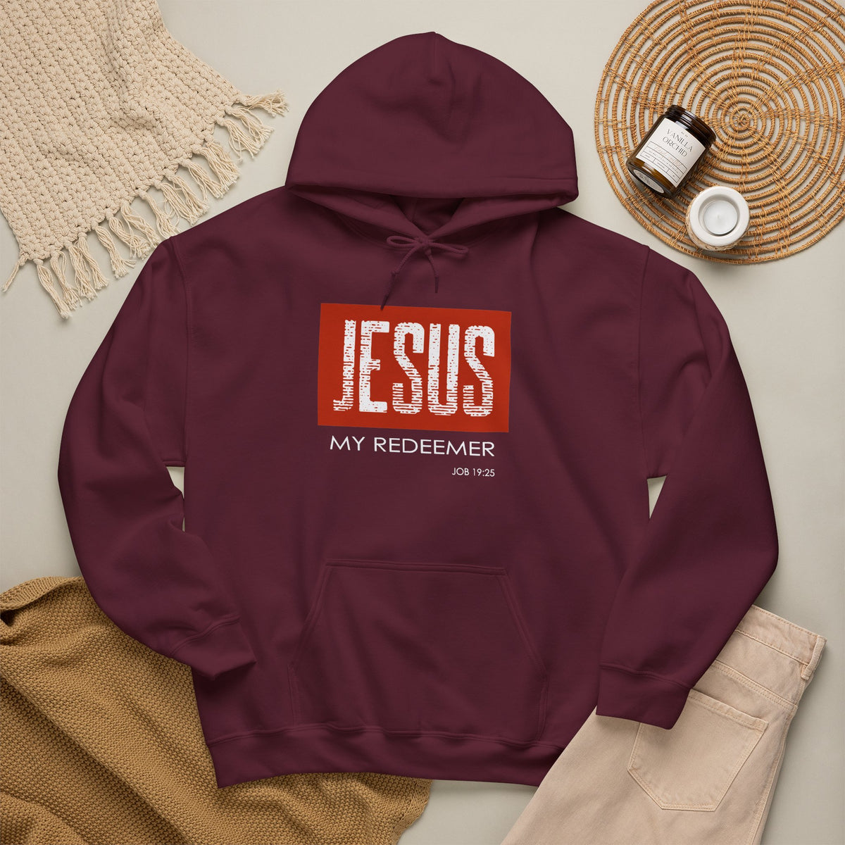 "Jesus My Redeemer" Inspirational Pullover Hoodie