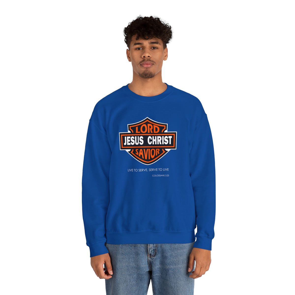 "Jesus Christ Lord and Savior" Motivational Crewneck Sweatshirt