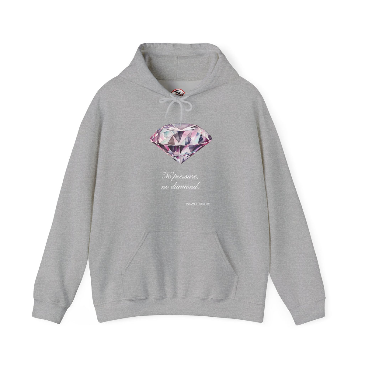 "No pressure, no Diamond" Inspirational Graphic Pullover Hoodie