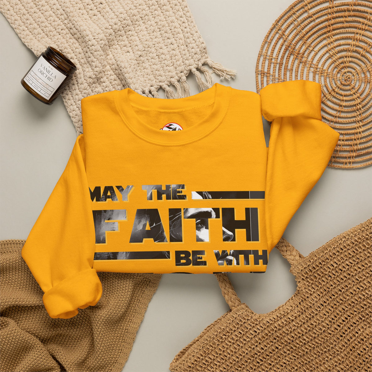 "May the Faith Be With You" Inspirational Crewneck Sweatshirt