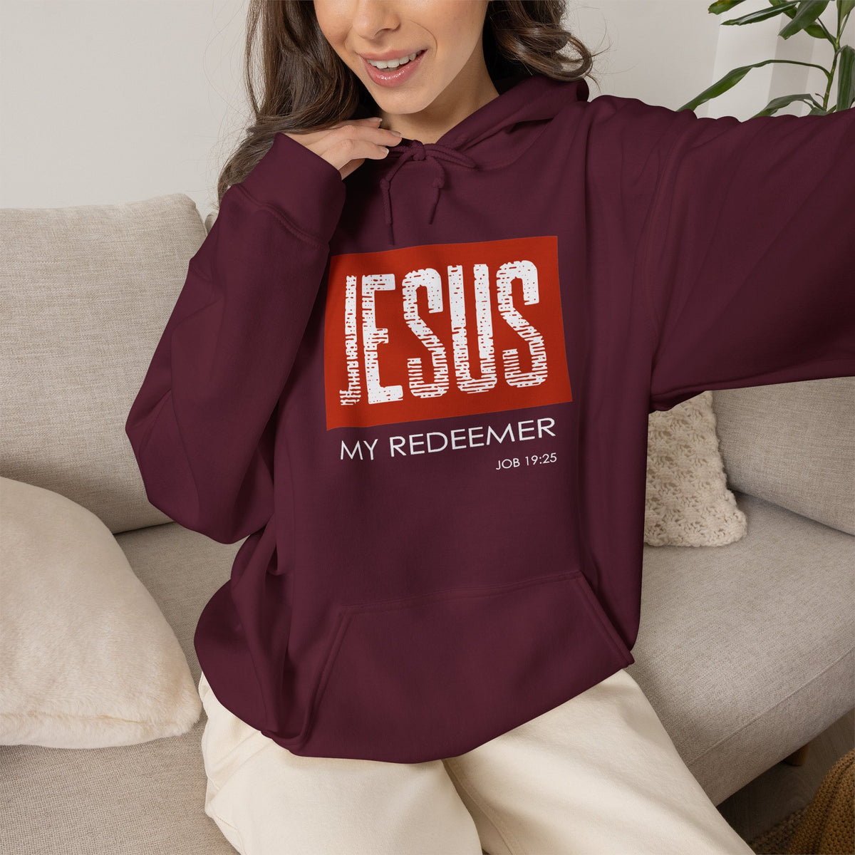 "Jesus My Redeemer" Inspirational Pullover Hoodie