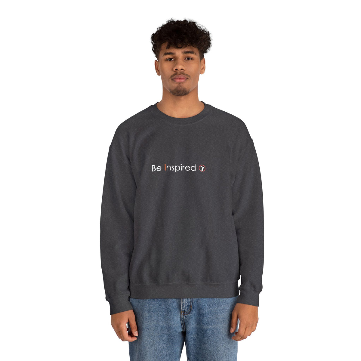 "Be Inspired" Embroidered Crewneck Sweatshirt