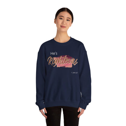 He's Righteous Unisex Heavy Blend™ Crewneck Sweatshirt