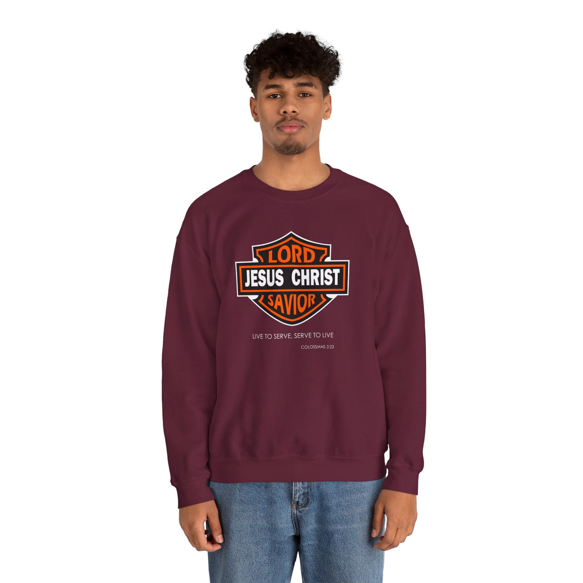 "Jesus Christ Lord and Savior" Motivational Crewneck Sweatshirt