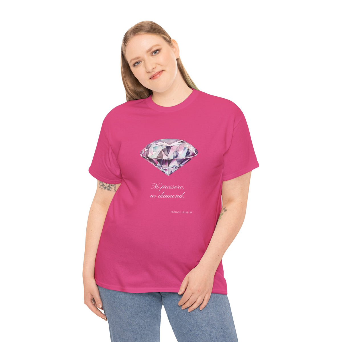 "No Pressure, No Diamond" Women's Inspirational Graphic T-Shirt