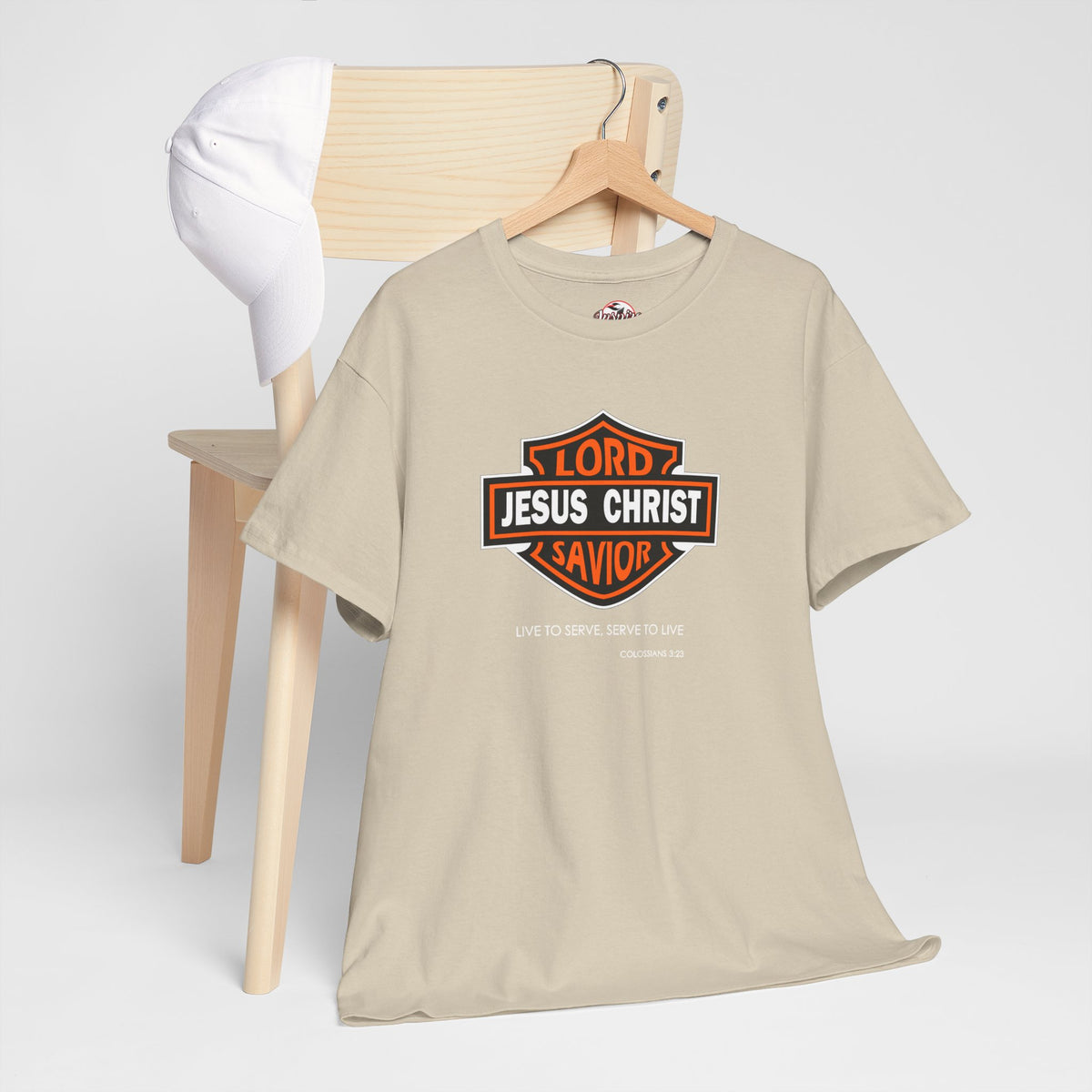 "Jesus Christ Lord and Savior" Motivational Crewneck Graphic T‑Shirt