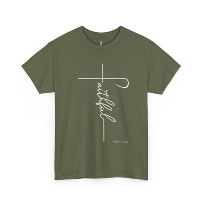 Faithful Fancy Script Unisex Heavy Cotton Tee