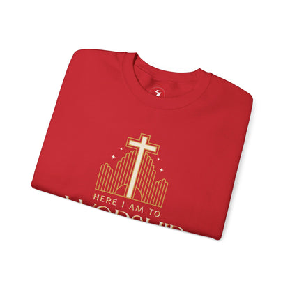 Here I Am To Worship Unisex Heavy Blend™ Crewneck Sweatshirt