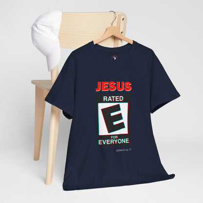 Jesus Rated E Unisex Heavy Cotton Tee Christian T-Shirt