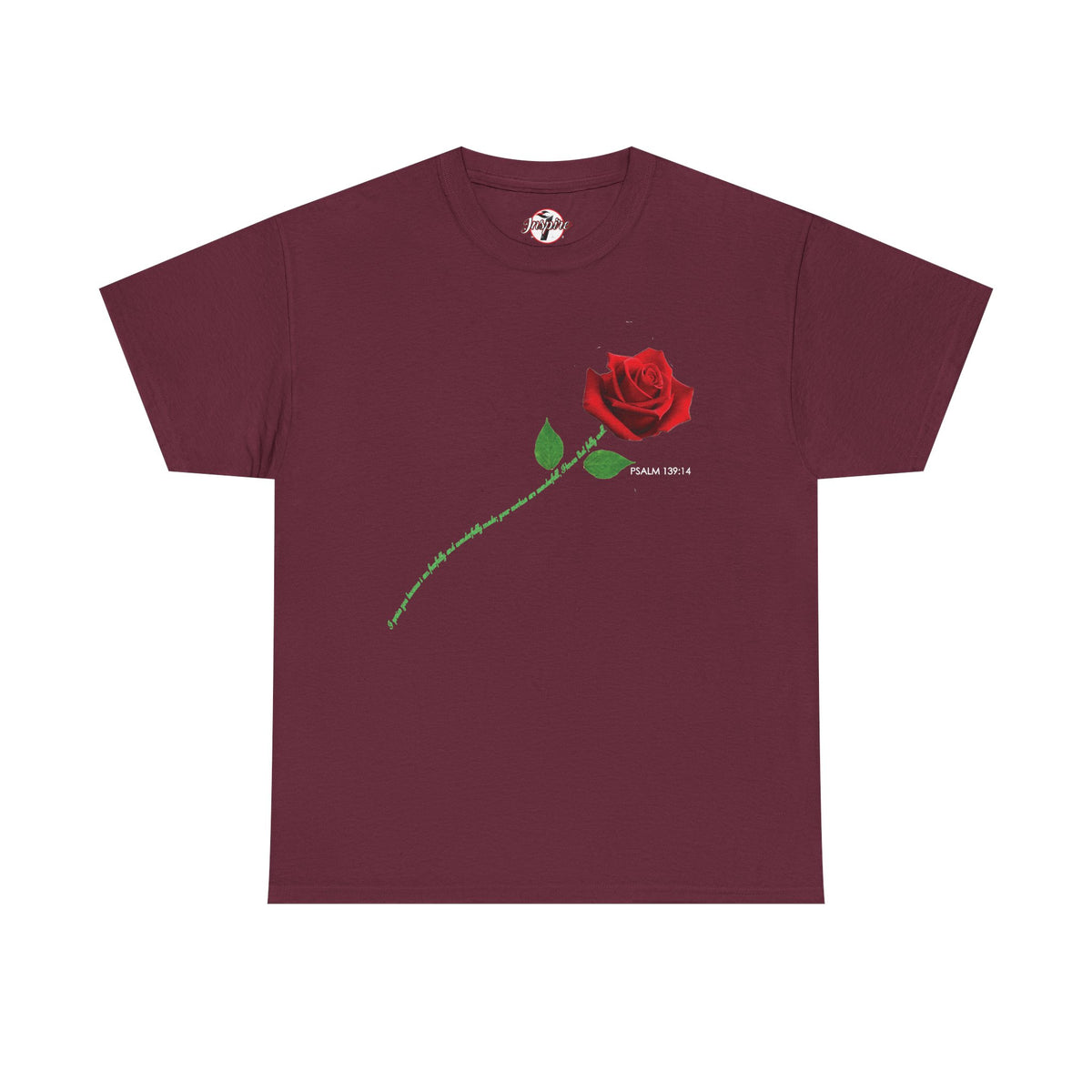 "Fearfully and Wonderfully Made" Rose Affirmative Graphic T-Shirt