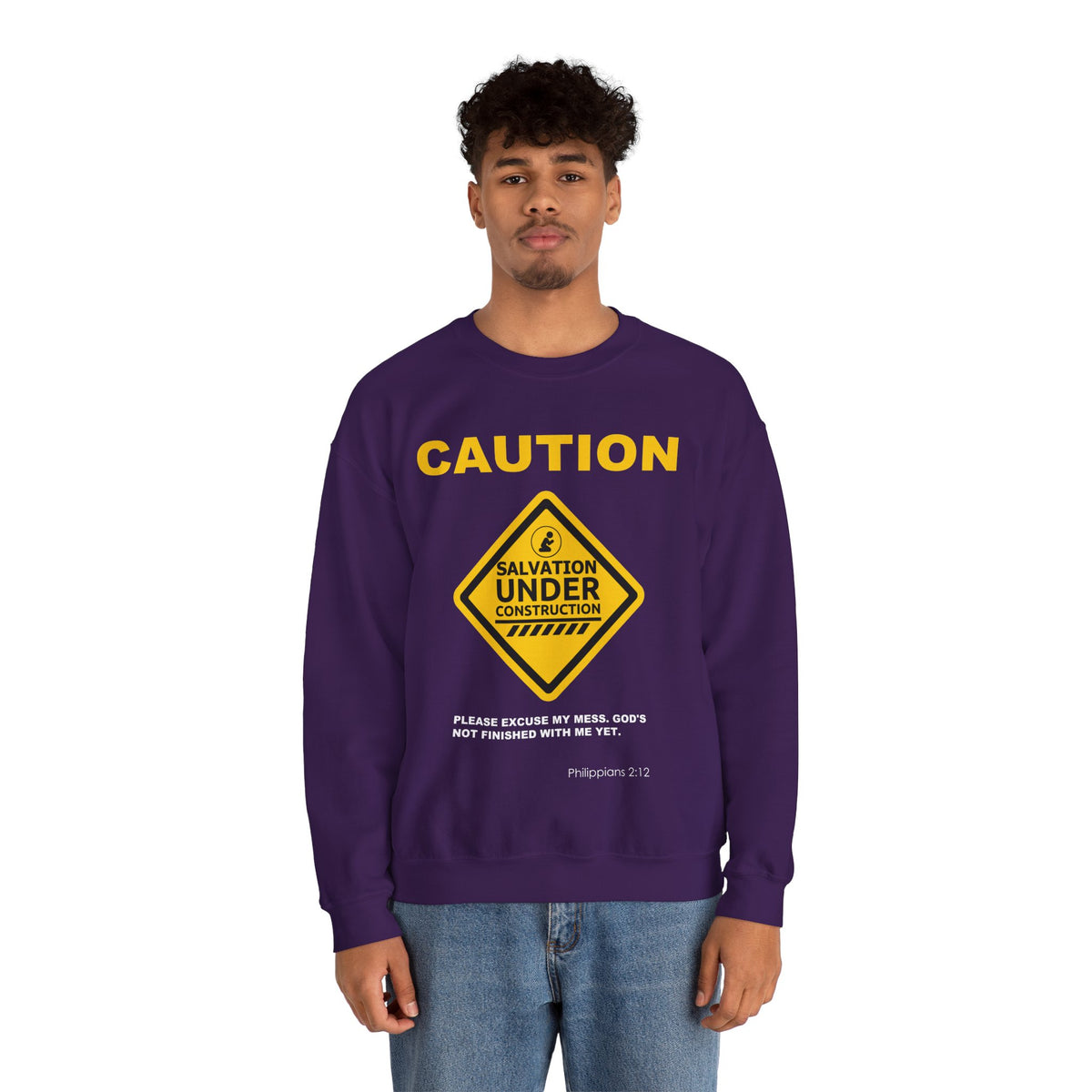 Caution: Salvation Under Construction Crewneck Sweatshirt