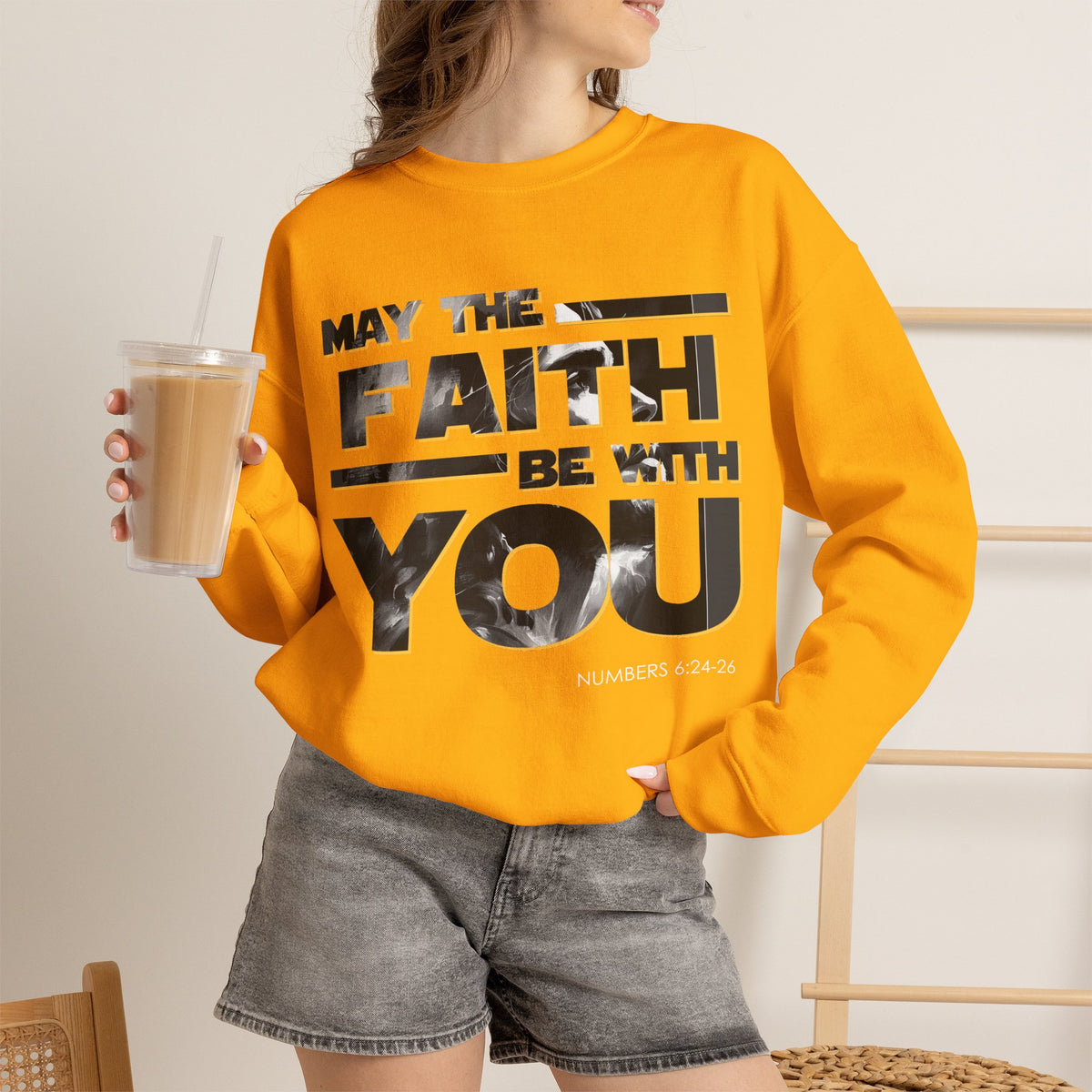 "May the Faith Be With You" Inspirational Crewneck Sweatshirt