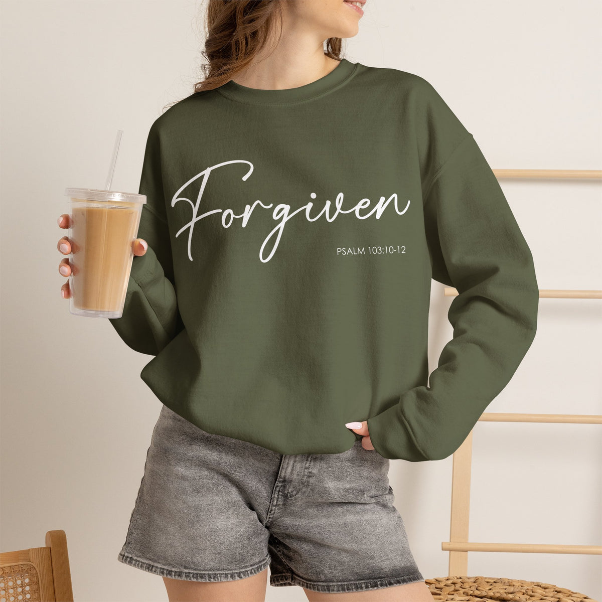 "Forgiven" Inspirational Pullover Crewneck Sweatshirt