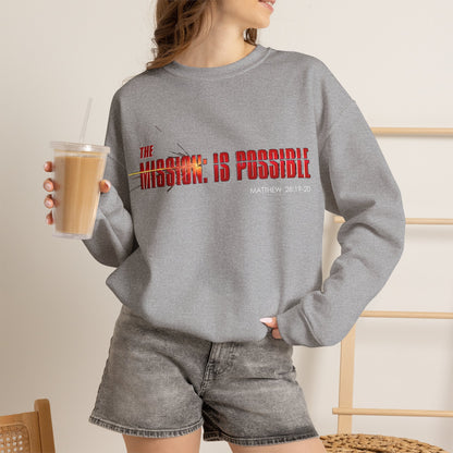 "The Mission is Possible" Motivational Crewneck Sweatshirt
