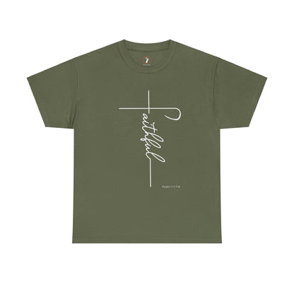 Faithful Fancy Script Unisex Heavy Cotton Tee