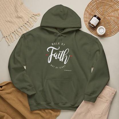 "Walk by Faith Not by Sight" Motivational Pullover Hoodie
