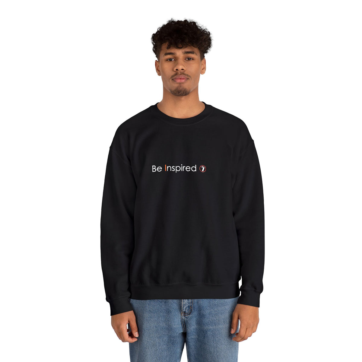 "Be Inspired" Embroidered Crewneck Sweatshirt