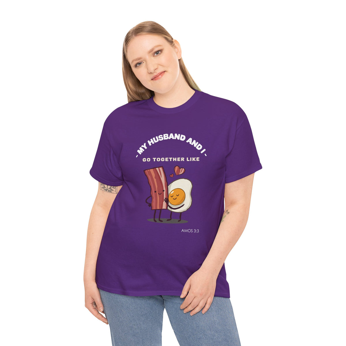 "My Husband and I Go Together Like Bacon & Eggs" Couple Breakfast Graphic Tee