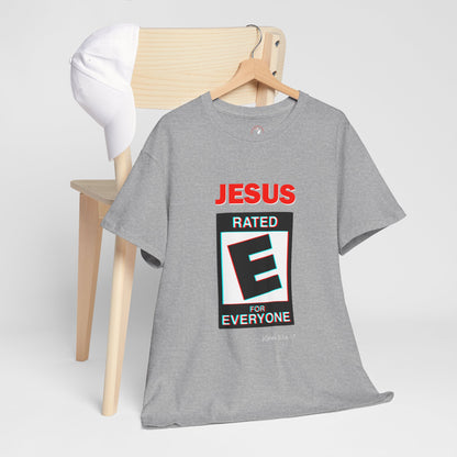 Jesus Rated E Unisex Heavy Cotton Tee Christian T-Shirt