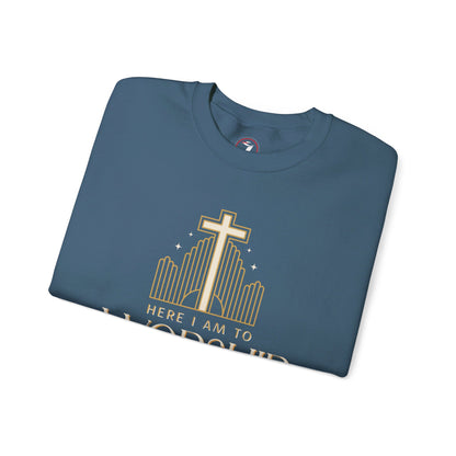 Here I Am To Worship Unisex Heavy Blend™ Crewneck Sweatshirt
