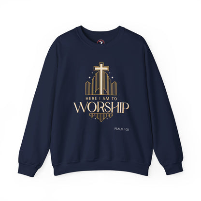 Here I Am To Worship Unisex Heavy Blend™ Crewneck Sweatshirt