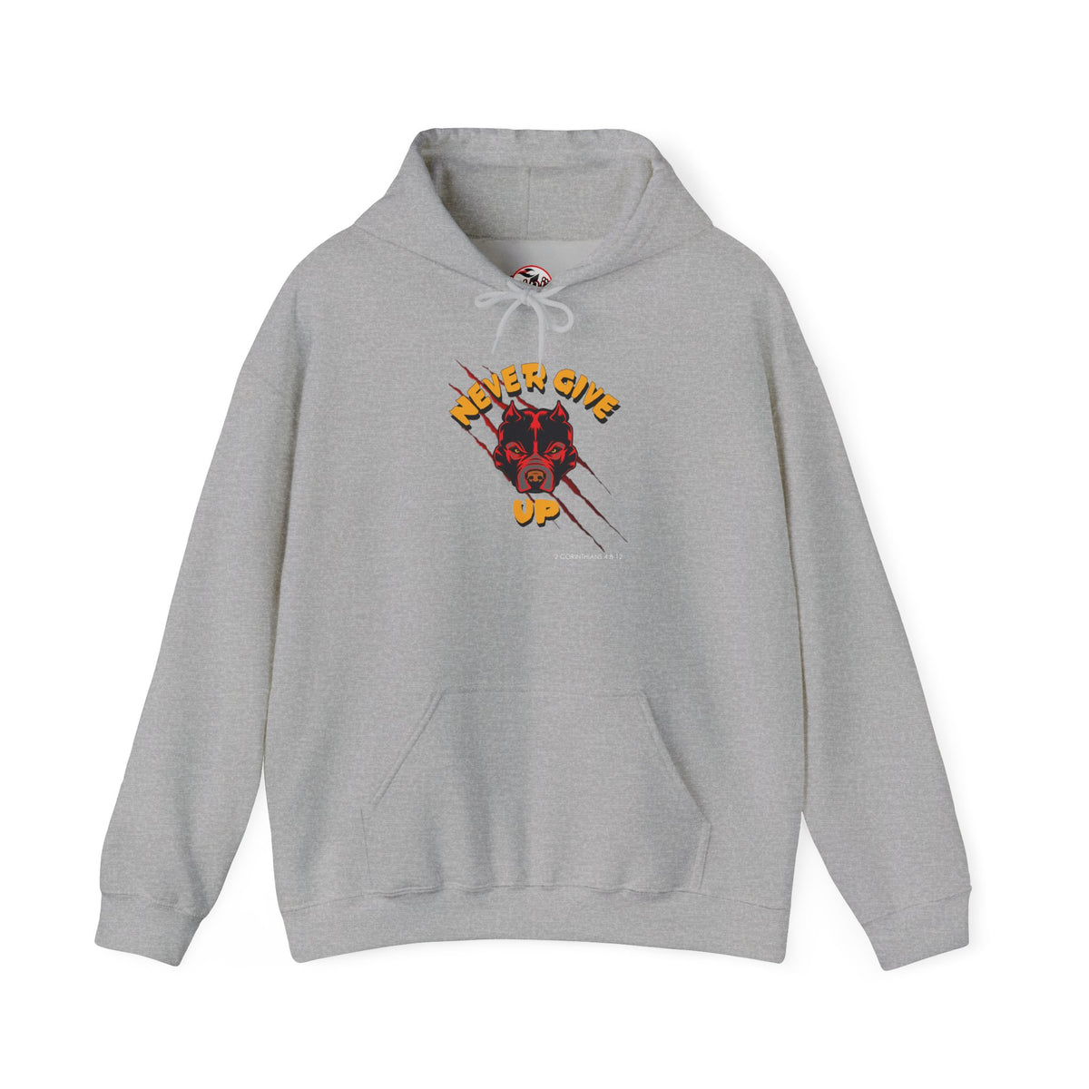 "Never Give Up" Hoodie Men's Motivational Graphic Hooded Sweatshirt