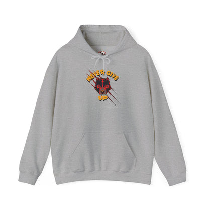 "Never Give Up" Hoodie Men's Motivational Graphic Hooded Sweatshirt