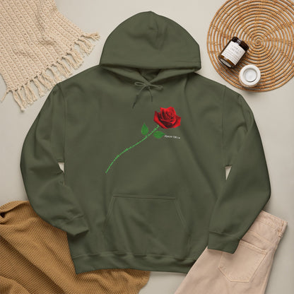 "Fearfully and Wonderfully Made" Rose Graphic Pullover Hoodie
