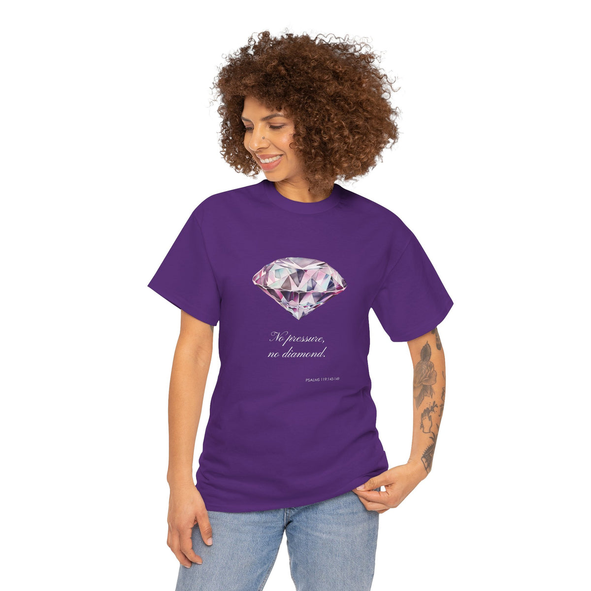 "No Pressure, No Diamond" Women's Inspirational Graphic T-Shirt
