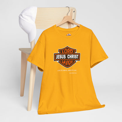"Jesus Christ Lord and Savior" Motivational Crewneck Graphic T‑Shirt