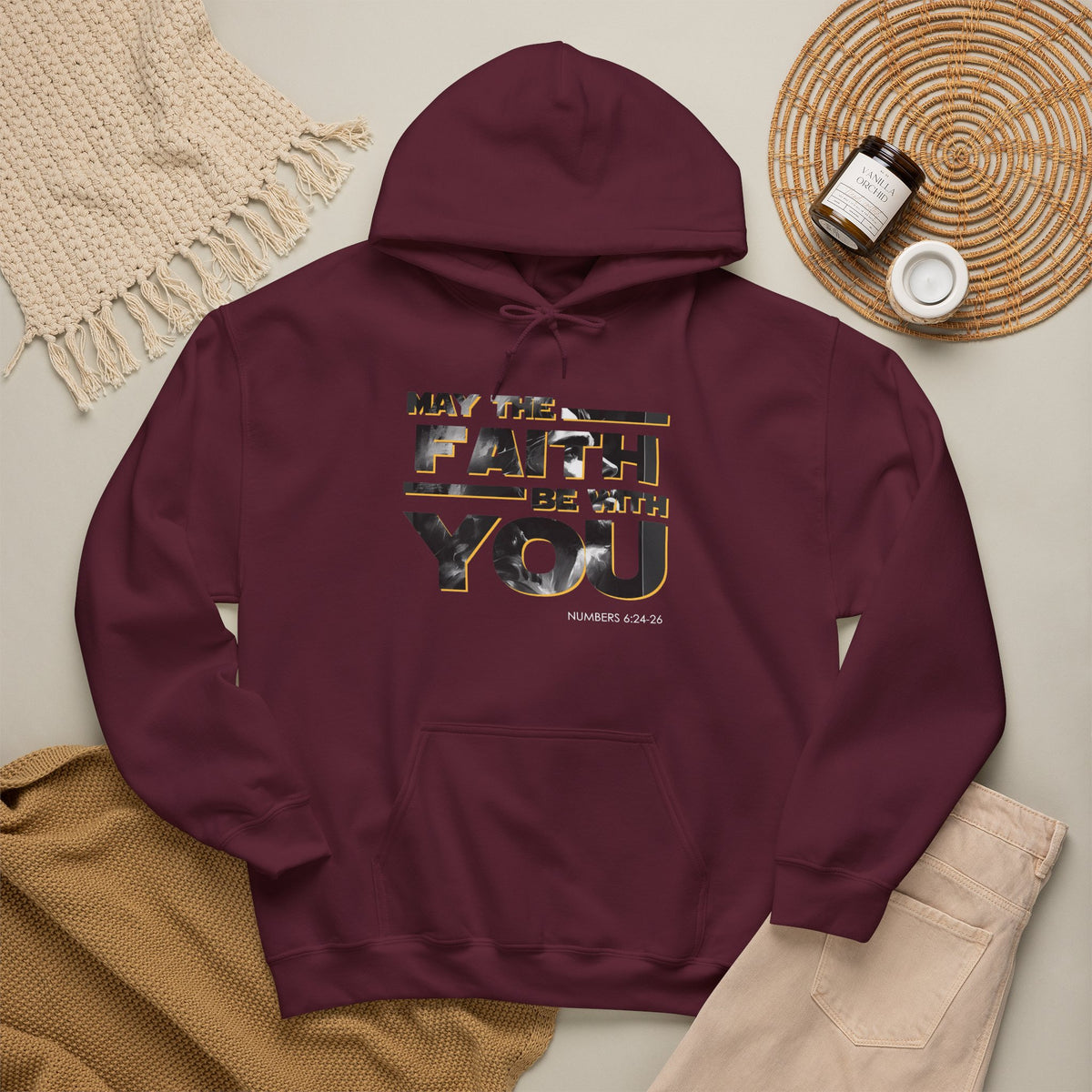 "May the Faith Be With You" Inspirational Pullover Hoodie