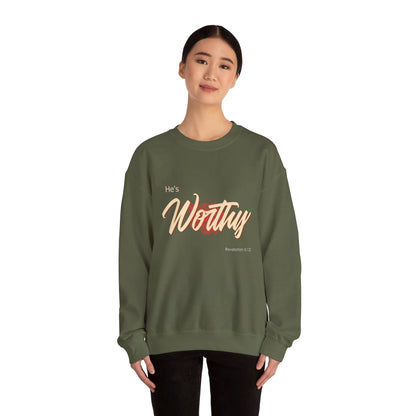 He's Worthy Unisex Heavy Blend™ Crewneck Sweatshirt