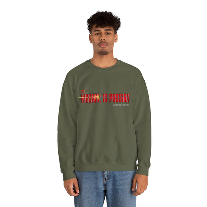 "The Mission is Possible" Motivational Crewneck Sweatshirt