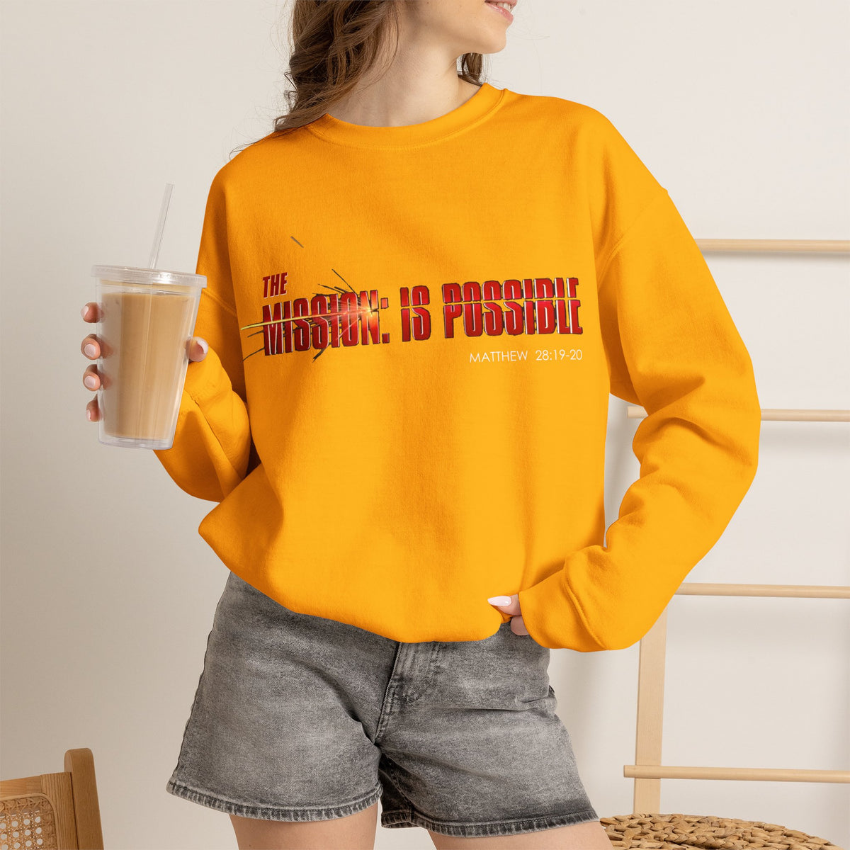 "The Mission is Possible" Motivational Crewneck Sweatshirt