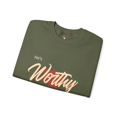 He's Worthy Unisex Heavy Blend™ Crewneck Sweatshirt