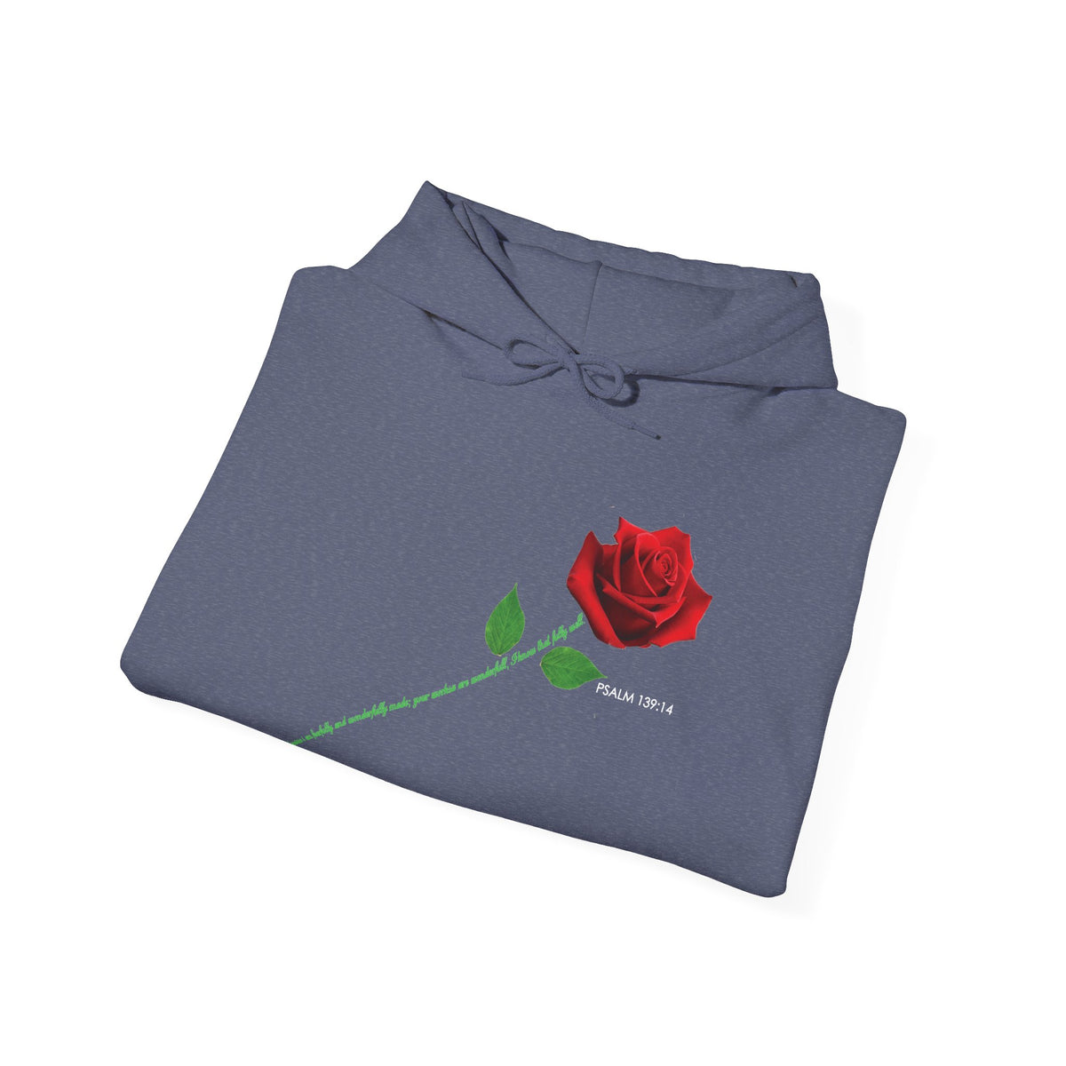 "Fearfully and Wonderfully Made" Rose Graphic Pullover Hoodie