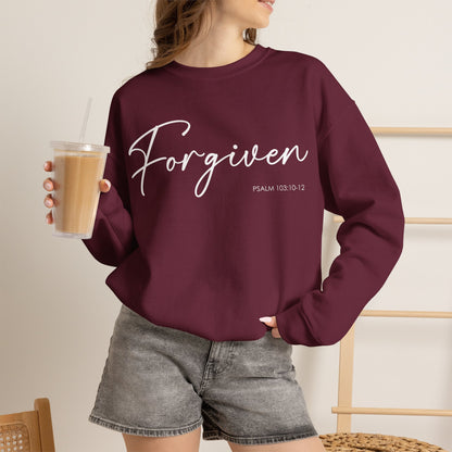 "Forgiven" Inspirational Pullover Crewneck Sweatshirt