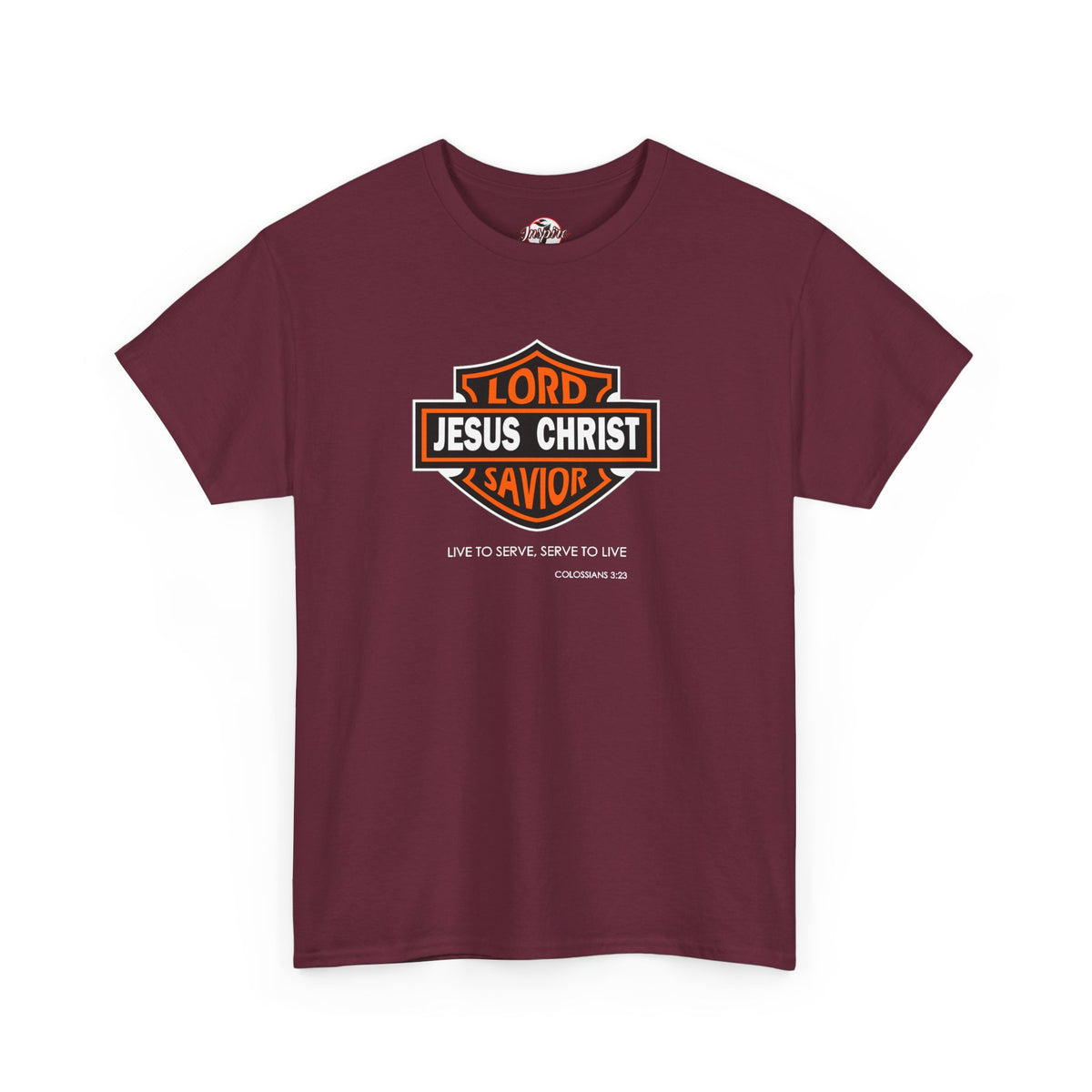 "Jesus Christ Lord and Savior" Motivational Crewneck Graphic T‑Shirt