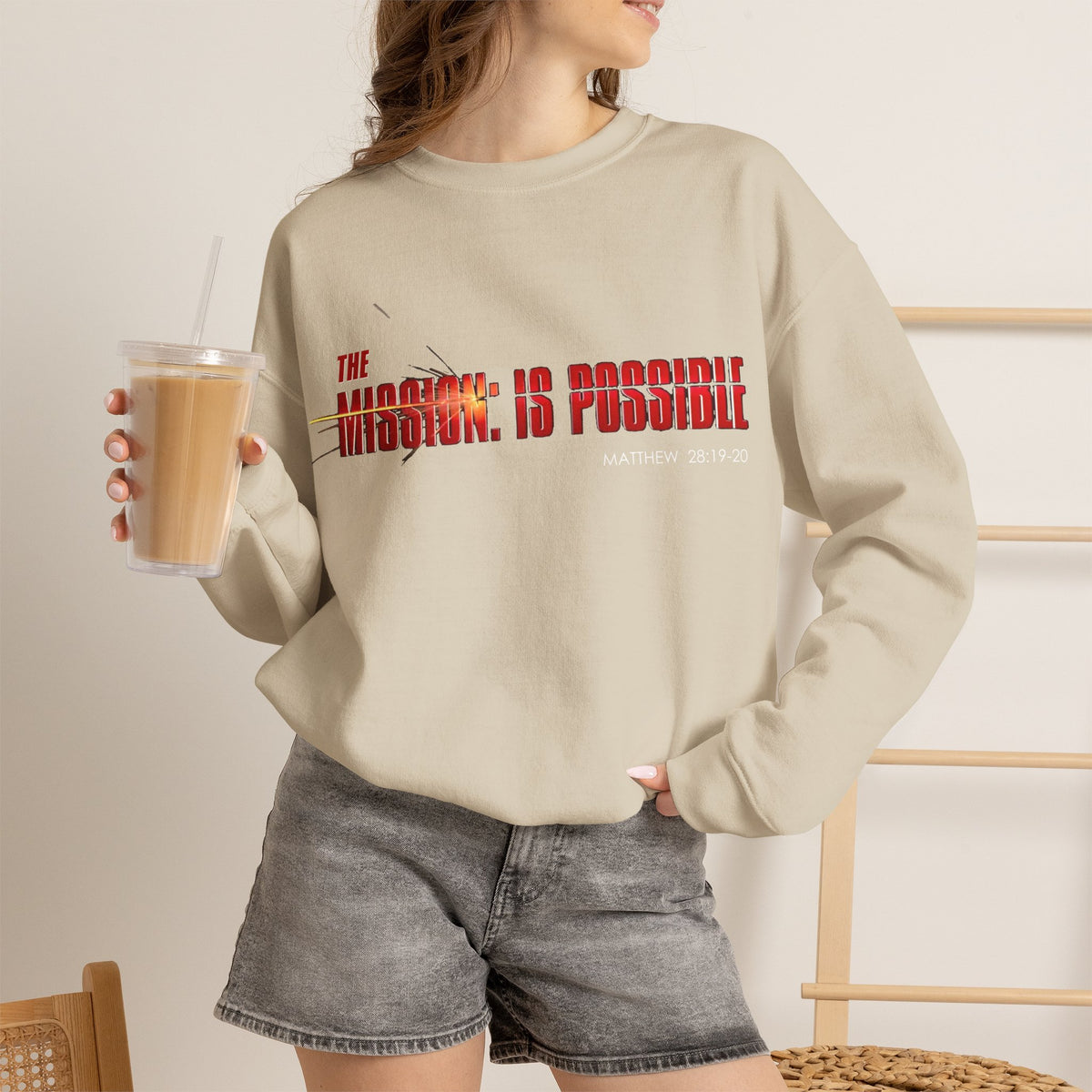 "The Mission is Possible" Motivational Crewneck Sweatshirt