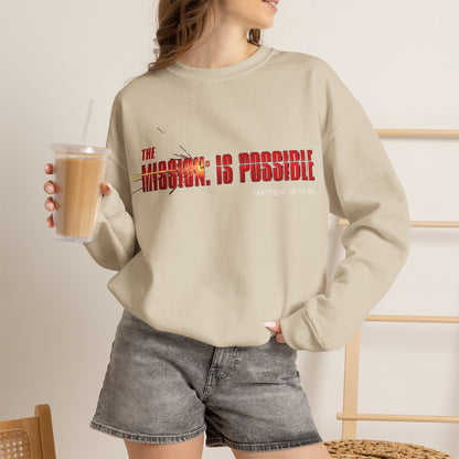 "The Mission is Possible" Motivational Crewneck Sweatshirt