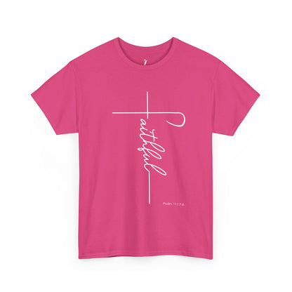 Faithful Fancy Script Unisex Heavy Cotton Tee