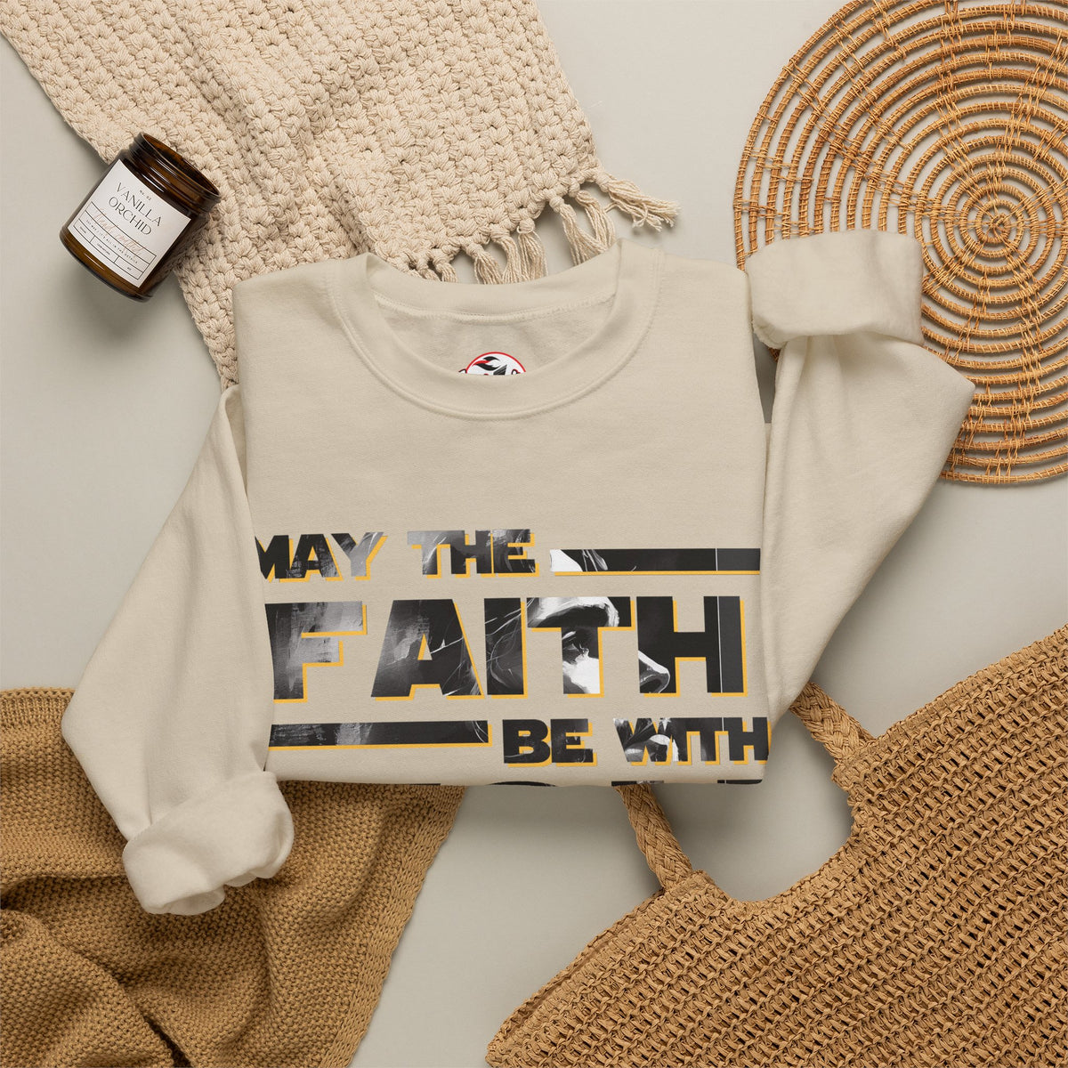 "May the Faith Be With You" Inspirational Crewneck Sweatshirt