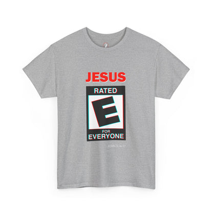 Jesus Rated E Unisex Heavy Cotton Tee Christian T-Shirt