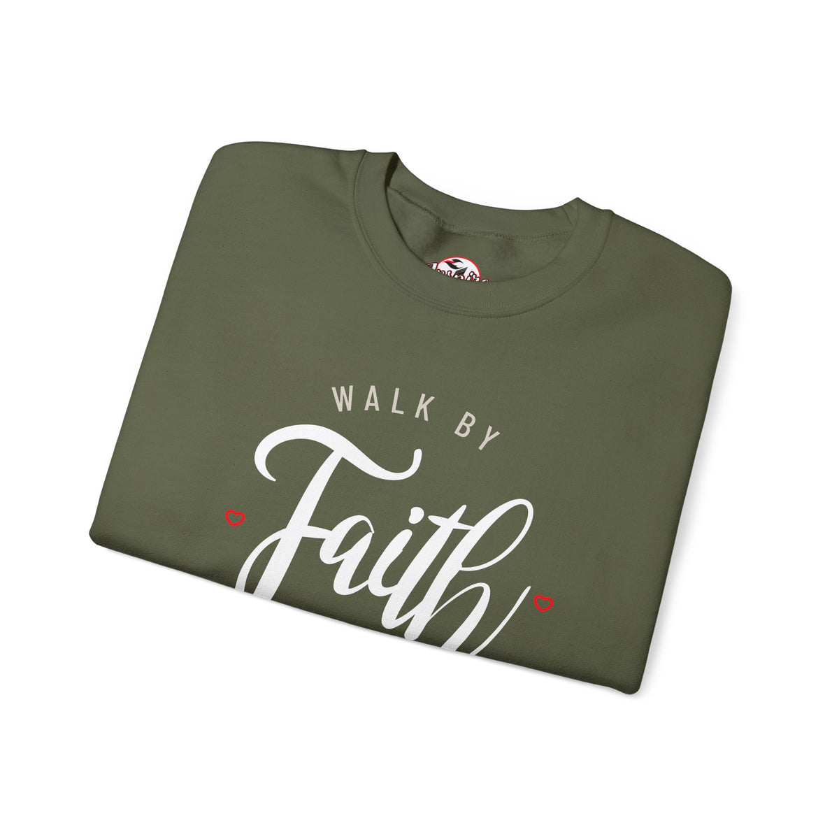 "Walk by Faith, Not by Sight" Motivational Pullover Crewneck Sweatshirt