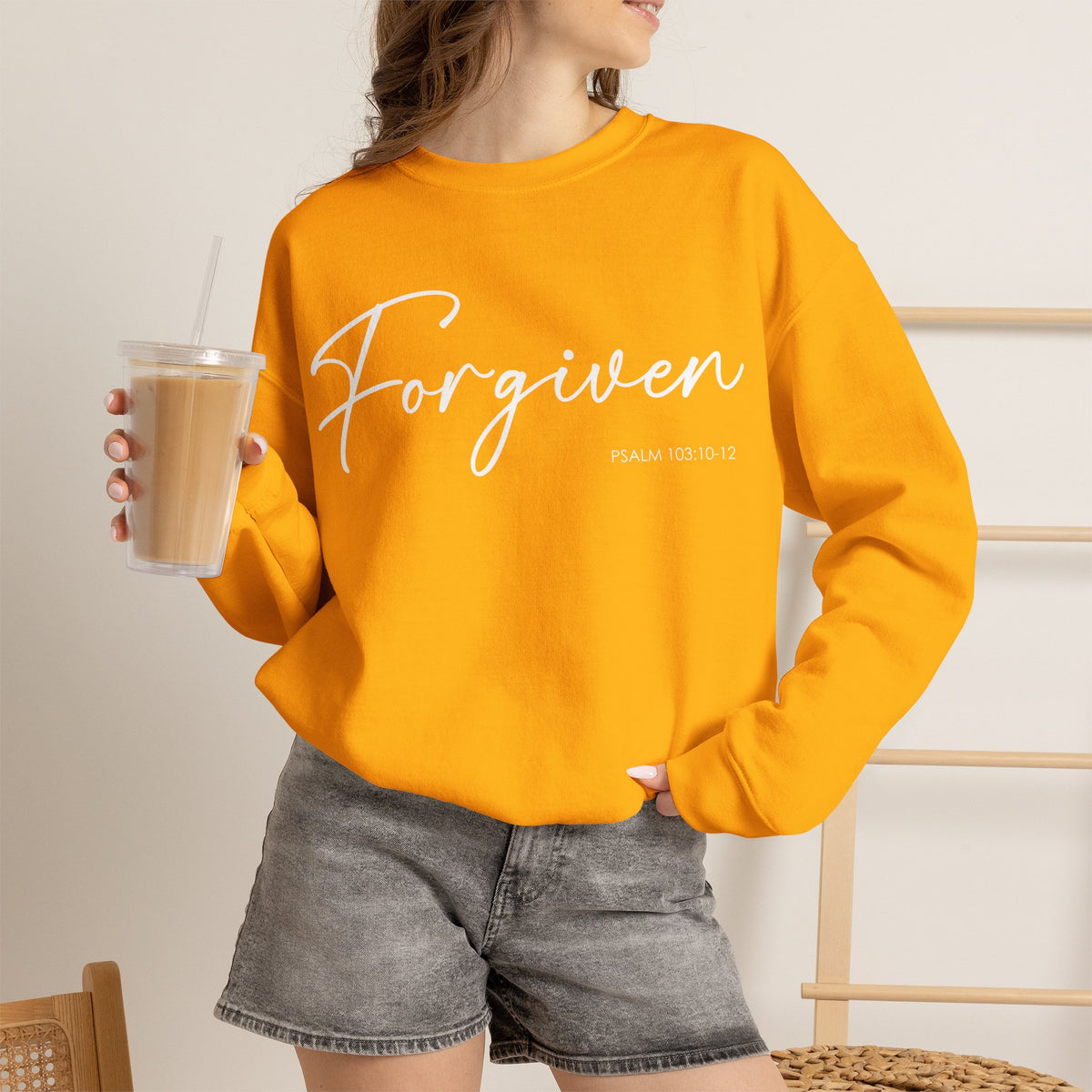 "Forgiven" Inspirational Pullover Crewneck Sweatshirt