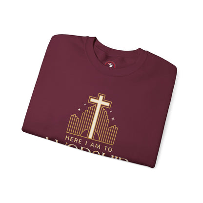 Here I Am To Worship Unisex Heavy Blend™ Crewneck Sweatshirt