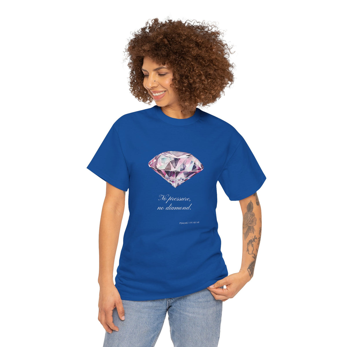 "No Pressure, No Diamond" Women's Inspirational Graphic T-Shirt
