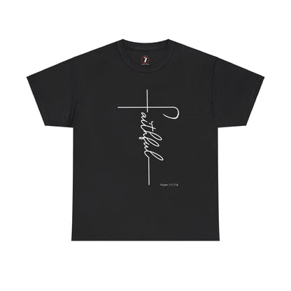 Faithful Fancy Script Unisex Heavy Cotton Tee
