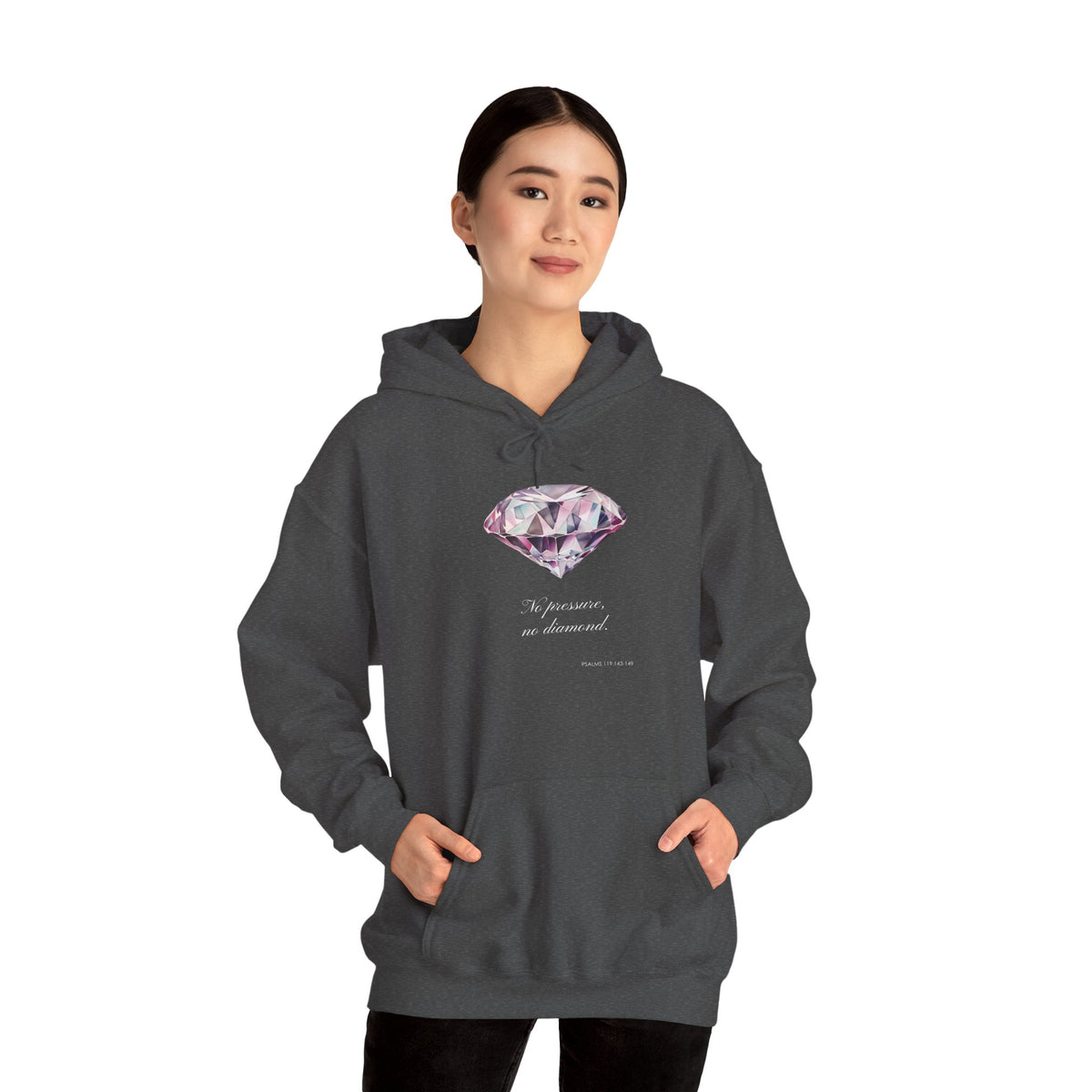 "No Pressure, no Diamond" Women's Heavy Blend™ Hooded Sweatshirt