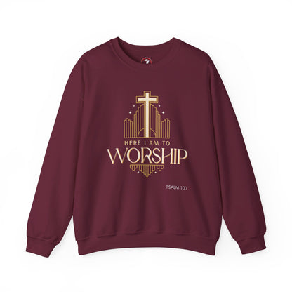 Here I Am To Worship Unisex Heavy Blend™ Crewneck Sweatshirt